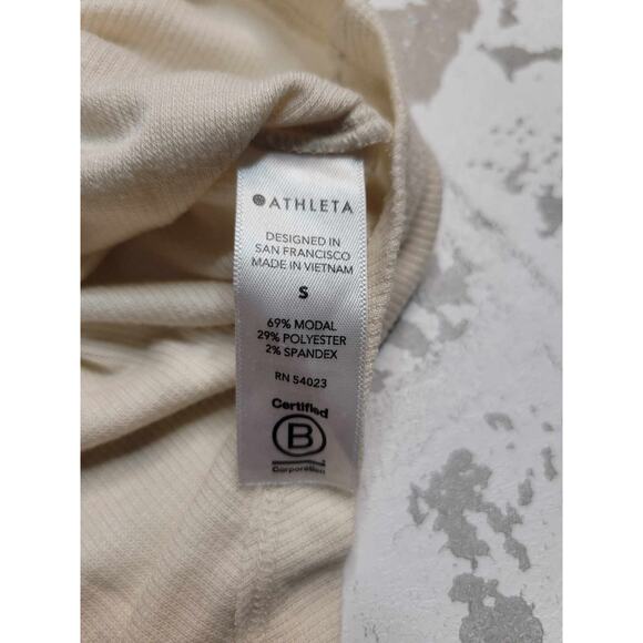 2702 Athleta Cloudlight Rib Stratus Lightweight Ivory LS Top Size Small - Picture 4 of 6